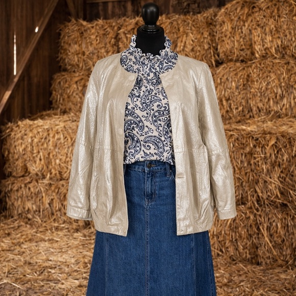 Karen Karen Gold Metallic Women’s Jacket XL - Picture 5 of 8